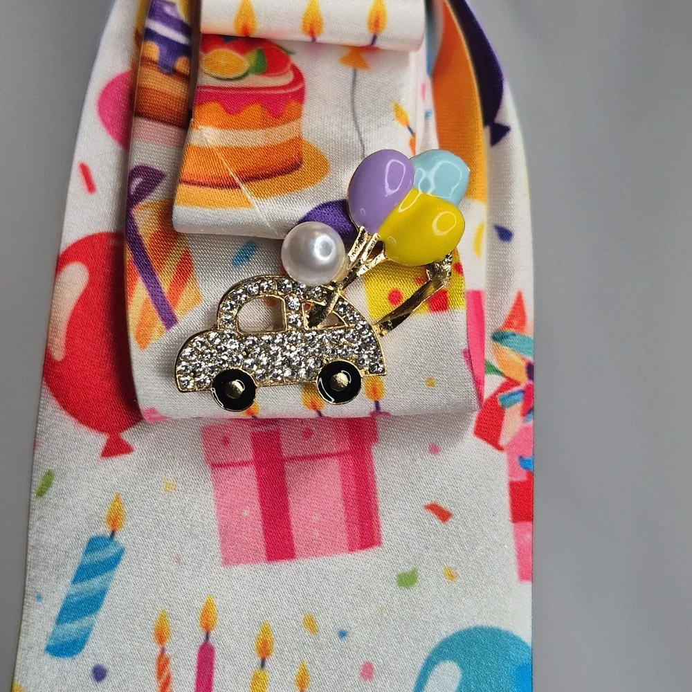 Handcrafted Luxury Fashion Necktie Necklace (Birthday 🎂 Confetti)